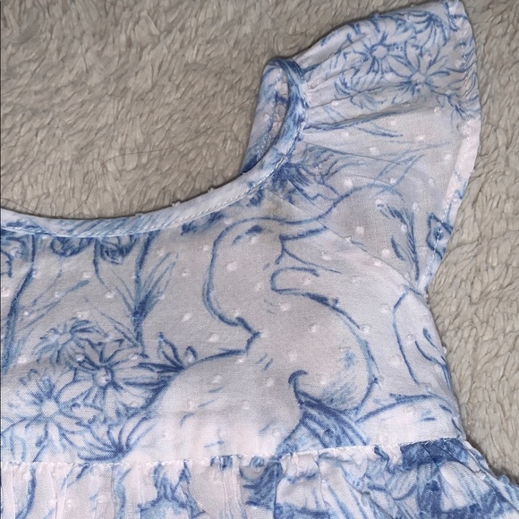 GAP Blue & White Wrap Dress 6-12M Ducks and Floral Print - Picture 4 of 14